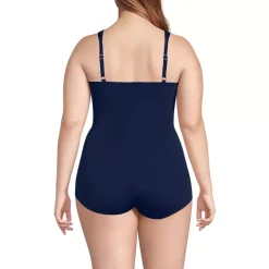 Women's SlenderSuit V-Neck Skirted Low Leg One Piece