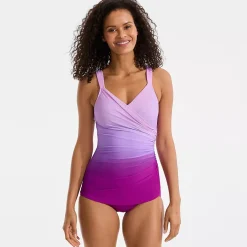 Women's SlenderSuit V-Neck Skirted Low Leg One Piece
