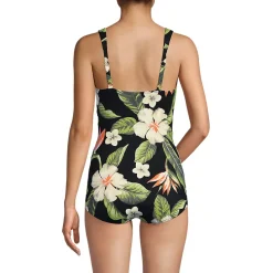 Women's SlenderSuit V-Neck Skirted Low Leg One Piece