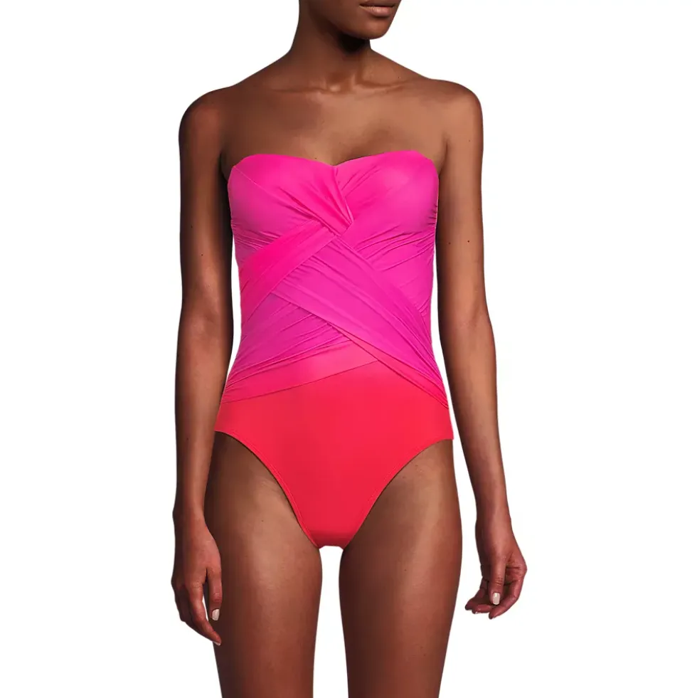 Women's SlenderSuit Wrap Bandeau One Piece Swimsuit