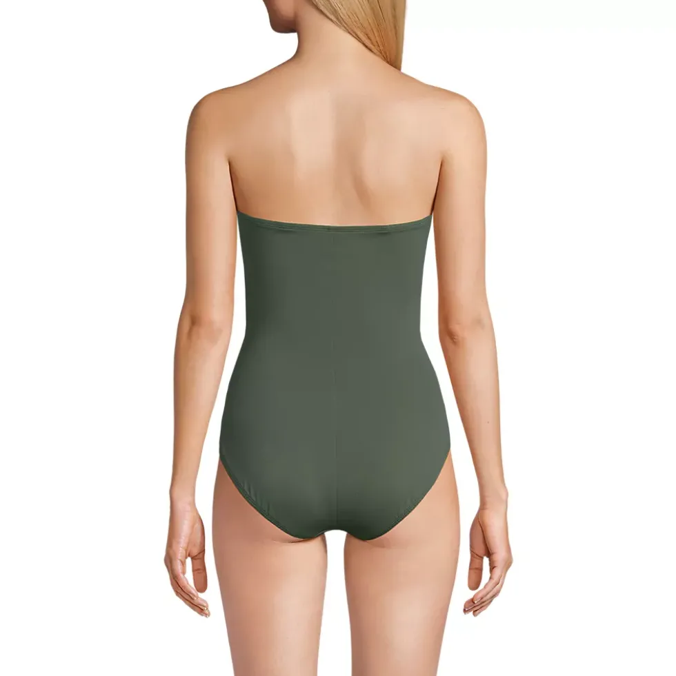 Women's SlenderSuit Wrap Bandeau One Piece Swimsuit