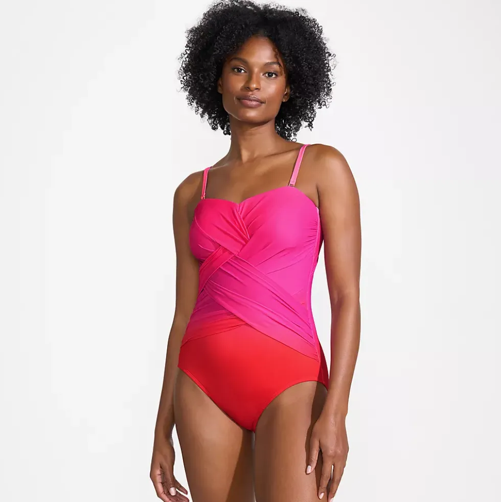 Women's SlenderSuit Wrap Bandeau One Piece Swimsuit