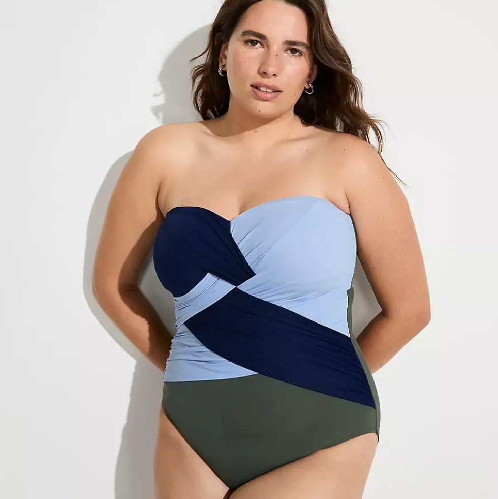 Women's SlenderSuit Wrap Bandeau One Piece Swimsuit