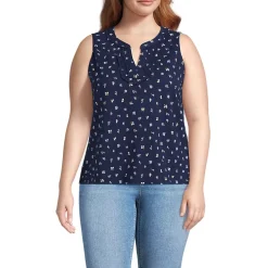 Women's Slub Decorative Trim Tank Top