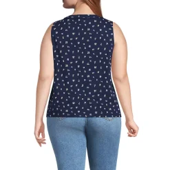 Women's Slub Decorative Trim Tank Top