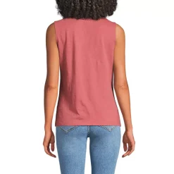 Women's Slub Decorative Trim Tank Top