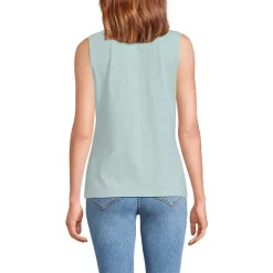 Women's Slub Decorative Trim Tank Top