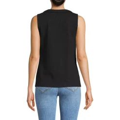 Women's Slub Decorative Trim Tank Top