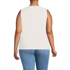 Women's Slub Decorative Trim Tank Top