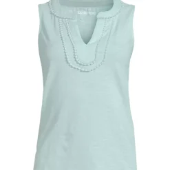 Women's Slub Decorative Trim Tank Top