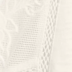 Women's Slub Flutter Sleeve Lace Trim Notch Neck Tunic Top
