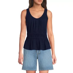 Women's Slub Rouched Tank Top
