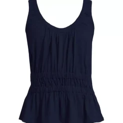 Women's Slub Rouched Tank Top