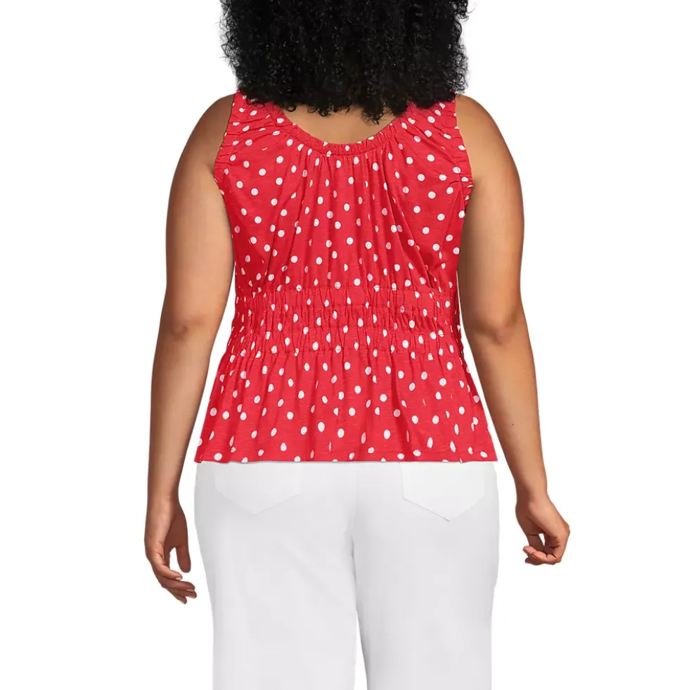 Women's Slub Rouched Tank Top