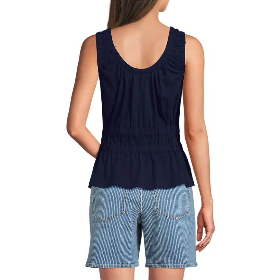 Women's Slub Rouched Tank Top