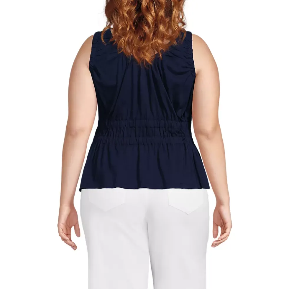 Women's Slub Rouched Tank Top