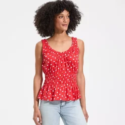 Women's Slub Rouched Tank Top