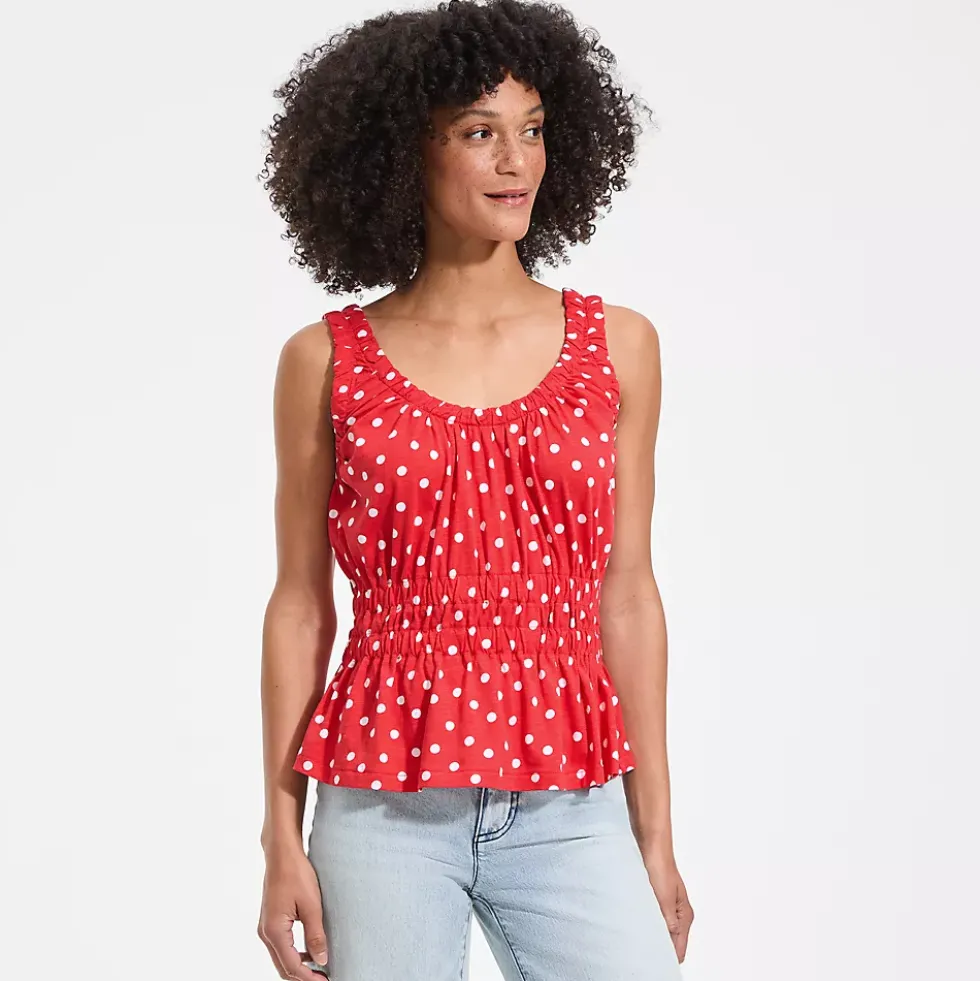 Women's Slub Rouched Tank Top