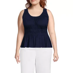 Women's Slub Rouched Tank Top