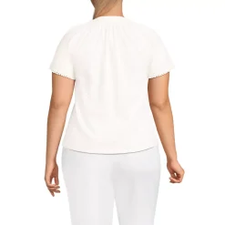 Women's Slub Short Sleeve Notch Neck Top