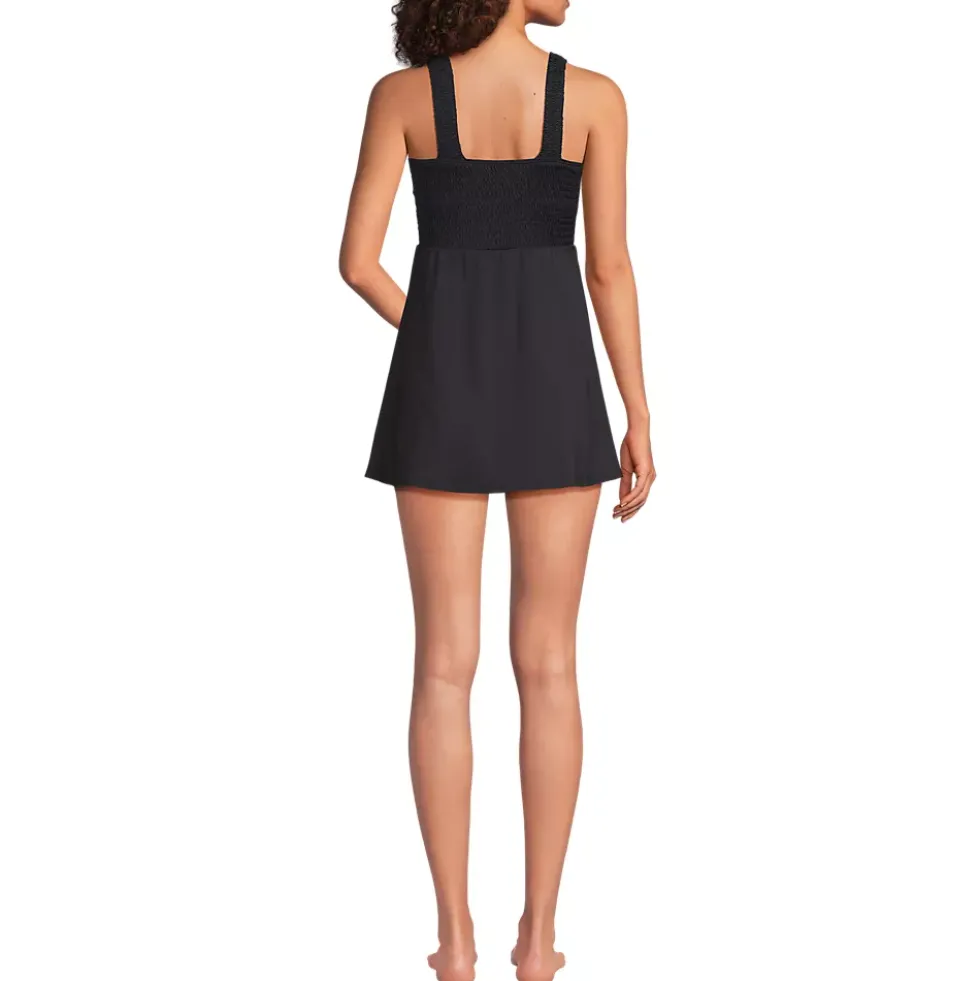 Women's Smocked Swim Dress Swimsuit