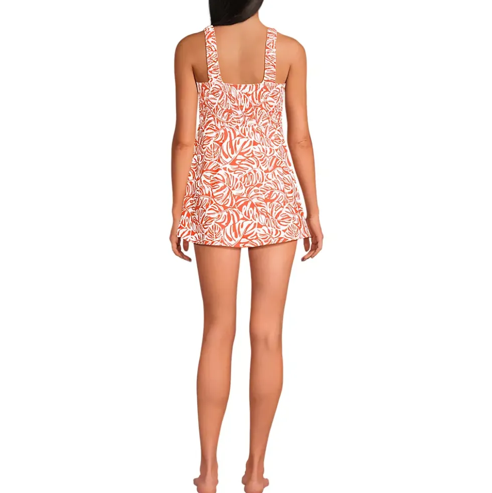 Women's Smocked Swim Dress Swimsuit