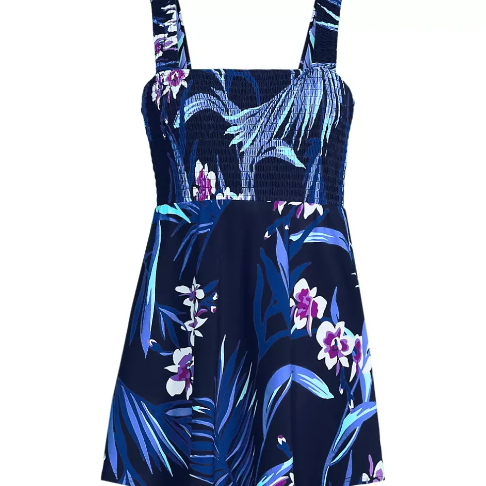 Women's Smocked Swim Dress Swimsuit