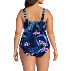 Women's Smocked Tankini Top and High Waisted Bottoms Swimsuit Set