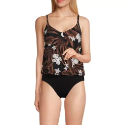 Women's Smoothing Control Blouson Fauxkini One Piece Swimsuit