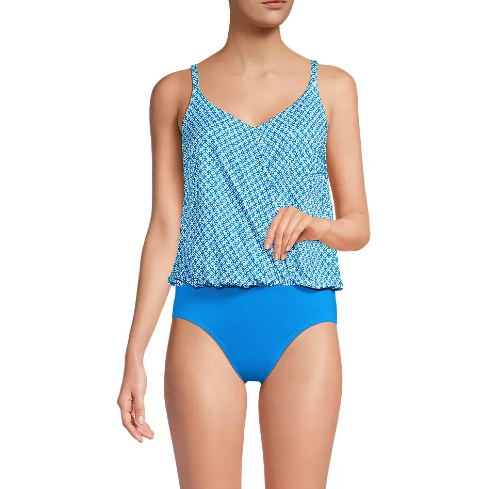 Women's Smoothing Control Blouson Fauxkini One Piece Swimsuit