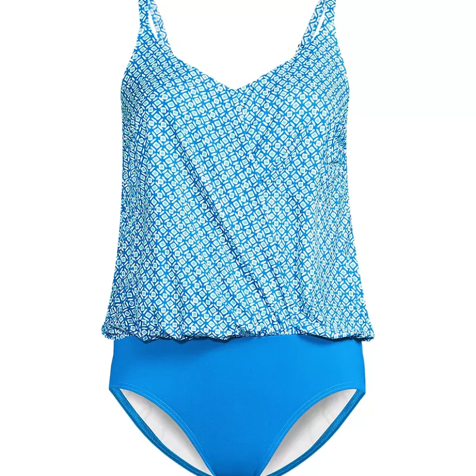 Women's Smoothing Control Blouson Fauxkini One Piece Swimsuit