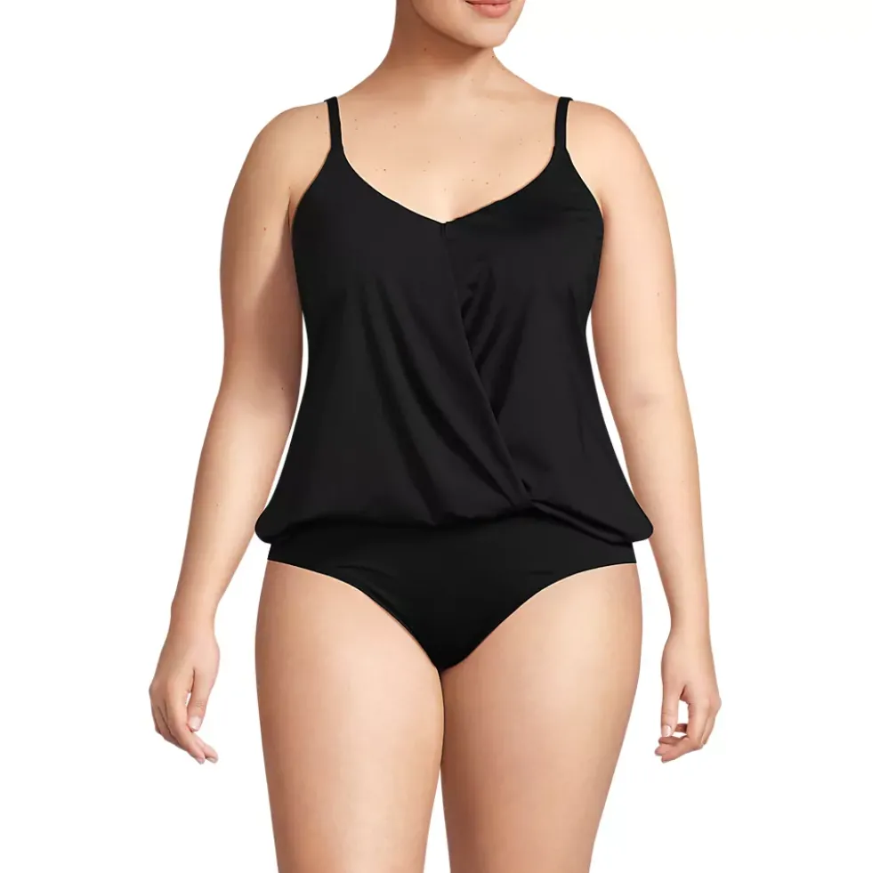 Women's Smoothing Control Blouson Fauxkini One Piece Swimsuit