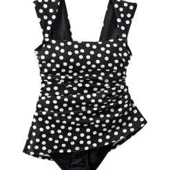 Women's Smoothing Square Neck Ruched Swim Dress Swimsuit