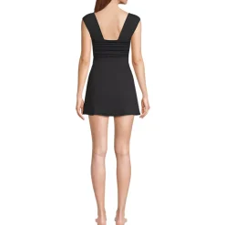 Women's Smoothing Square Neck Ruched Swim Dress Swimsuit