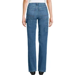 Women's Soft Denim High Rise Rail Straight Leg Utility Jeans