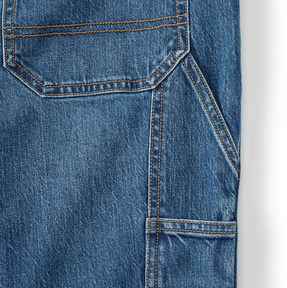Women's Soft Denim High Rise Rail Straight Leg Utility Jeans