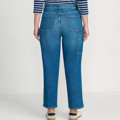 Women's Soft Denim High Rise Utility Cargo Ankle Jeans