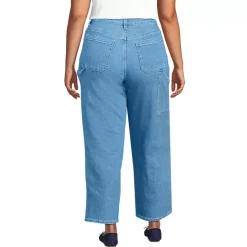 Women's Soft Denim High Rise Utility Cargo Ankle Jeans