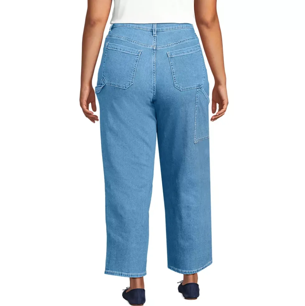 Women's Soft Denim High Rise Utility Cargo Ankle Jeans