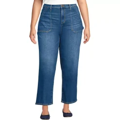 Women's Soft Denim High Rise Utility Cargo Ankle Jeans