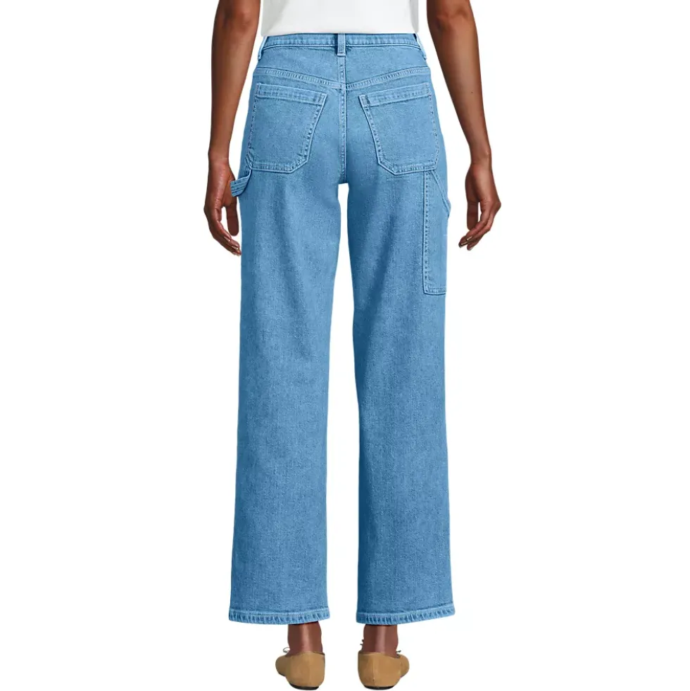 Women's Soft Denim High Rise Utility Cargo Ankle Jeans