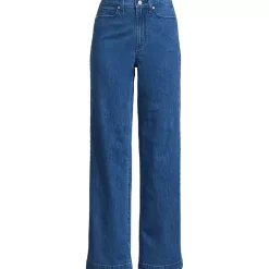 Women's Soft Denim High Rise Wide Leg Braided Jeans