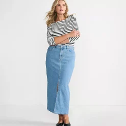 Women's Soft Denim Maxi Skirt