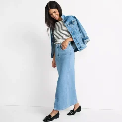 Women's Soft Denim Maxi Skirt