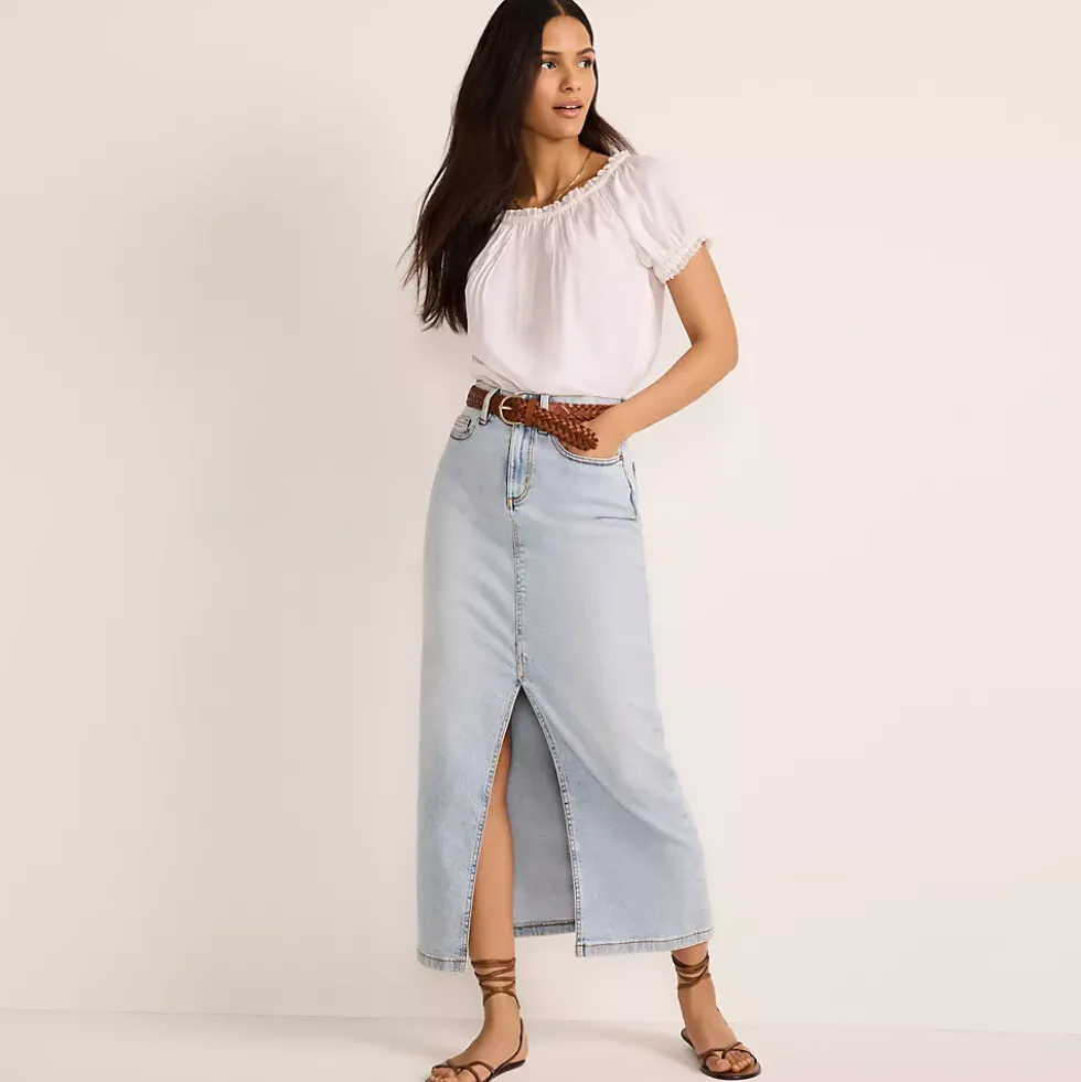 Women's Soft Denim Maxi Skirt