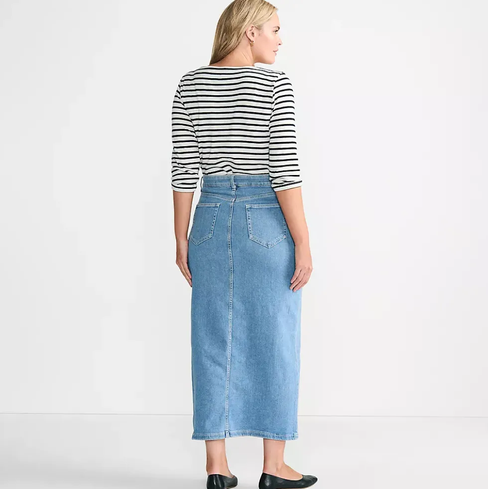 Women's Soft Denim Maxi Skirt