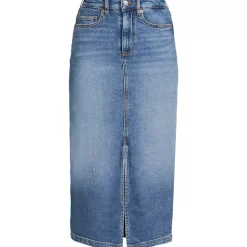 Women's Soft Denim Midi Column Skirt