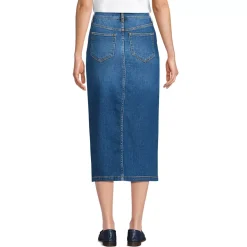 Women's Soft Denim Midi Column Skirt