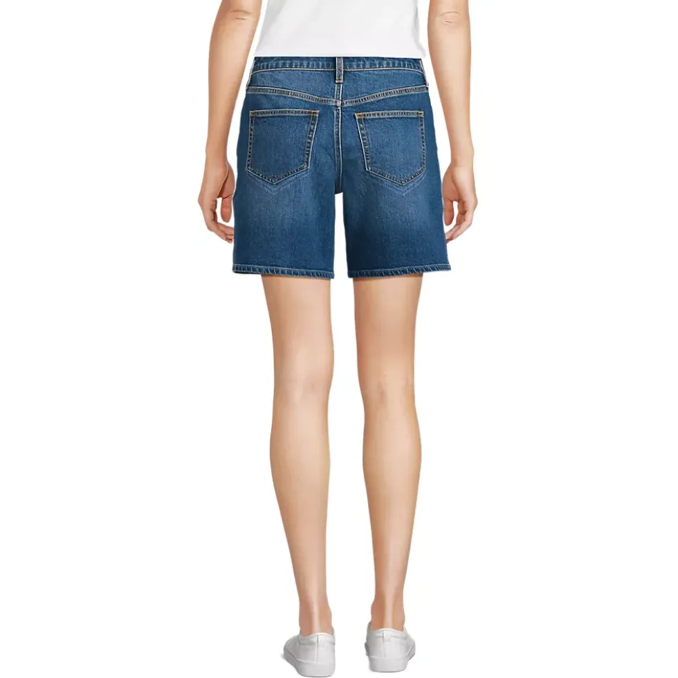 Women's Soft Denim Mid Rise 7" Jean Shorts