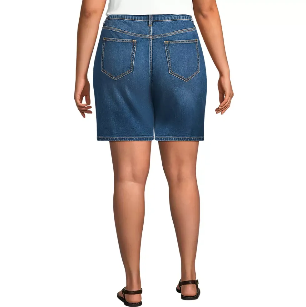 Women's Soft Denim Mid Rise 7" Jean Shorts